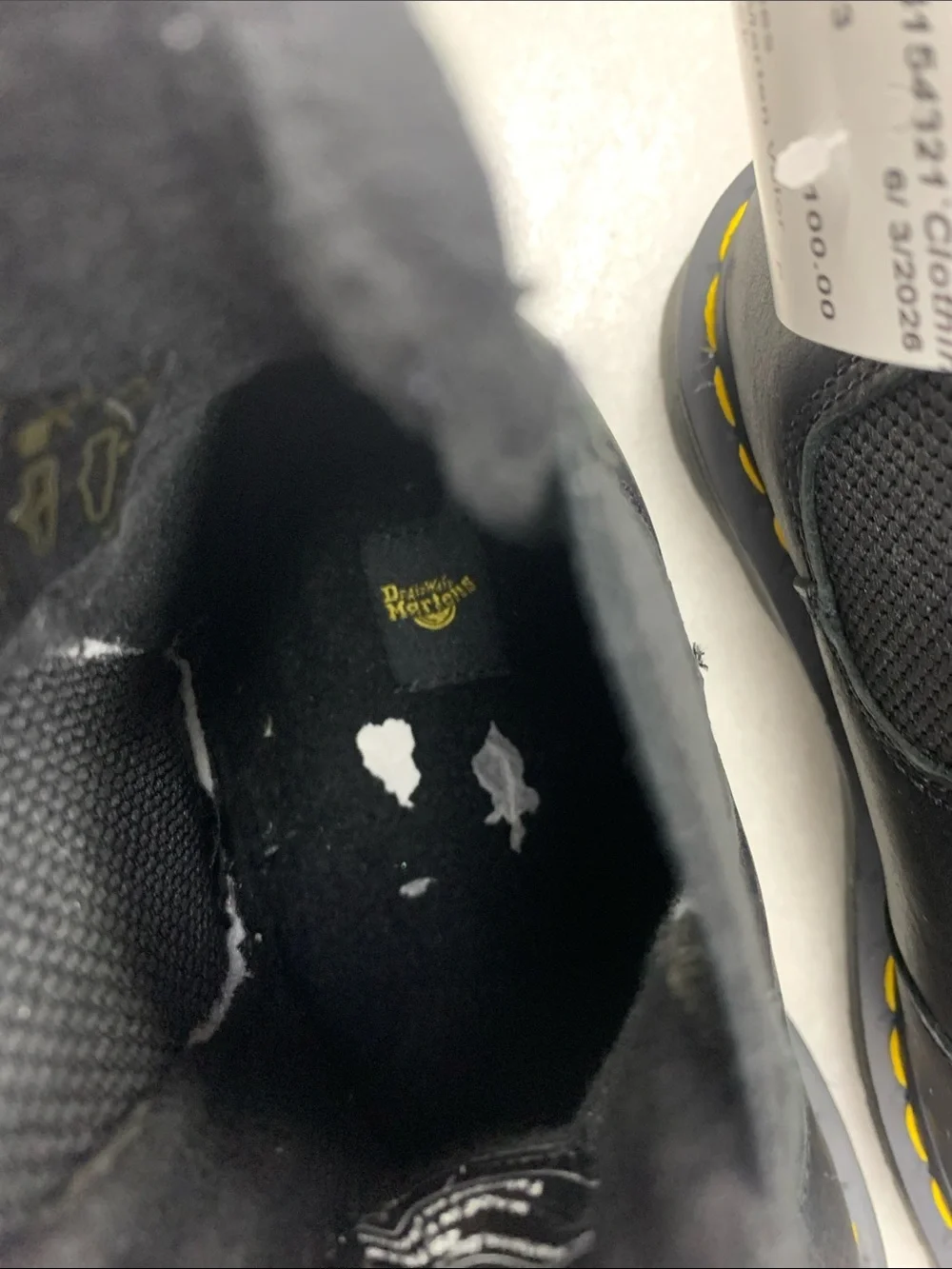 Dr. Martens Black Boot with Yellow Accent Stitching